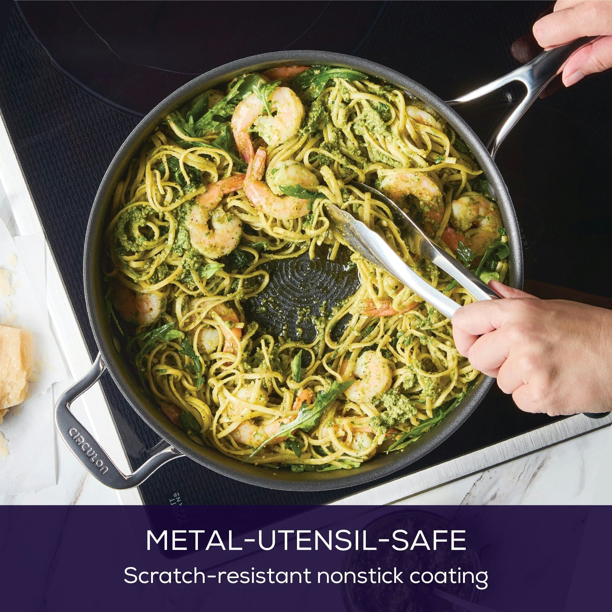 30cm Stainless Steel Non-Stick Sauté Pan with Lid – 4.7L